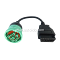 J1939 Male 16pin OBD2 Female Cable to 9pin